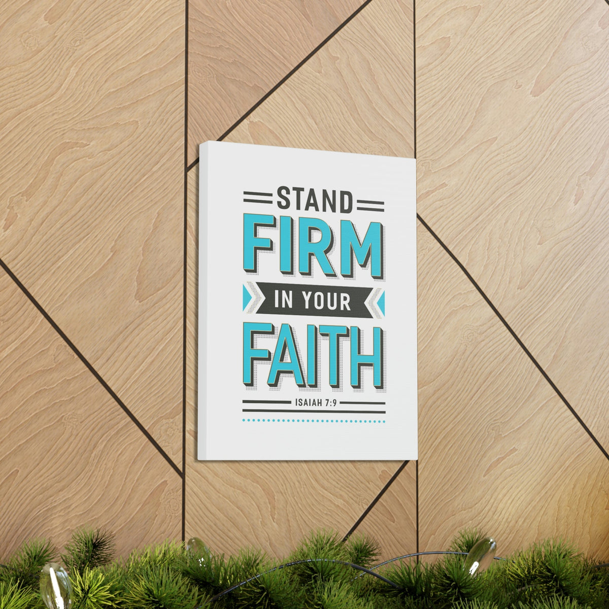 Scripture Walls Stand Firm In Your Faith 1 Corinthians 16:13 Blue Christian Wall Art Bible Verse Print Ready to Hang Unframed-Express Your Love Gifts
