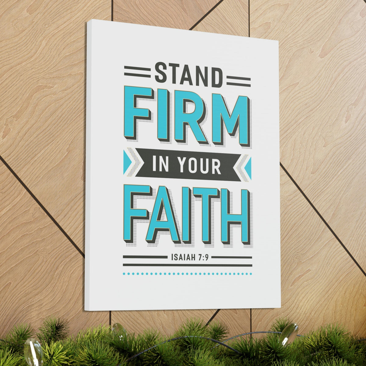 Scripture Walls Stand Firm In Your Faith 1 Corinthians 16:13 Blue Christian Wall Art Bible Verse Print Ready to Hang Unframed-Express Your Love Gifts