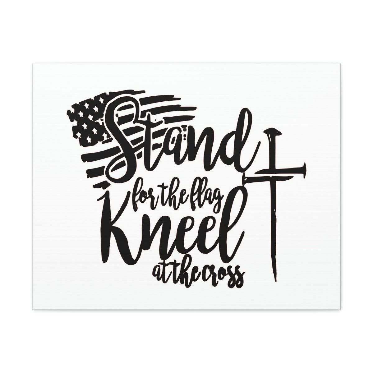Scripture Walls Stand For The Flag, Kneel At The Cross Galatians 2:20 Christian Wall Art Print Ready to Hang Unframed-Express Your Love Gifts