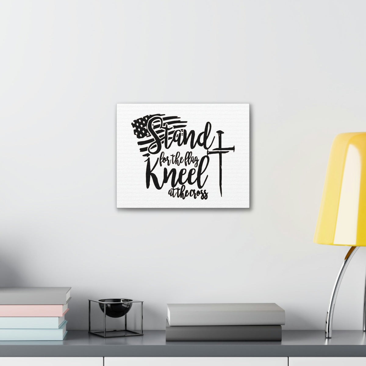 Scripture Walls Stand For The Flag, Kneel At The Cross Galatians 2:20 Christian Wall Art Print Ready to Hang Unframed-Express Your Love Gifts