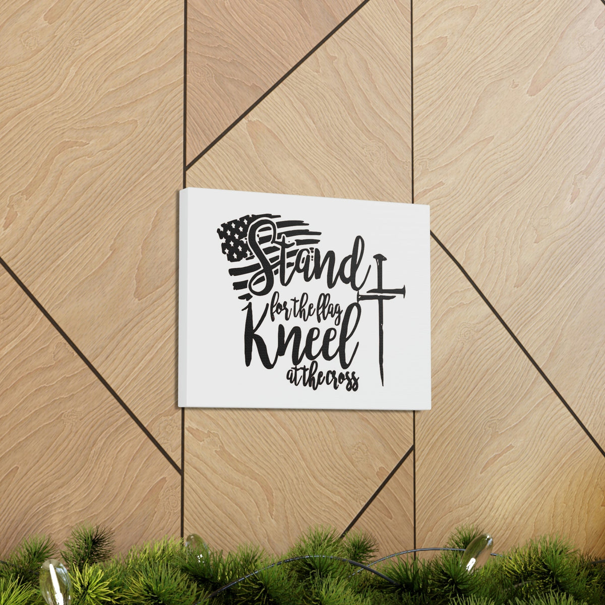 Scripture Walls Stand For The Flag, Kneel At The Cross Galatians 2:20 Christian Wall Art Print Ready to Hang Unframed-Express Your Love Gifts