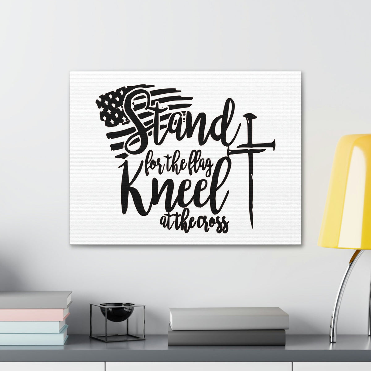 Scripture Walls Stand For The Flag, Kneel At The Cross Galatians 2:20 Christian Wall Art Print Ready to Hang Unframed-Express Your Love Gifts
