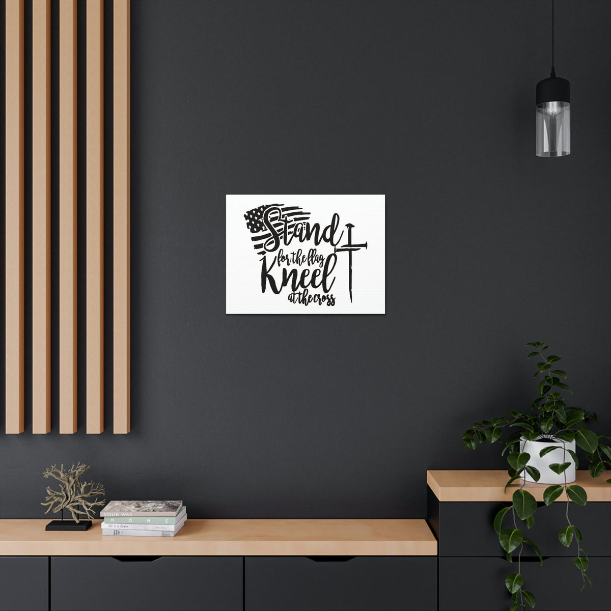 Scripture Walls Stand For The Flag, Kneel At The Cross Galatians 2:20 Christian Wall Art Print Ready to Hang Unframed-Express Your Love Gifts