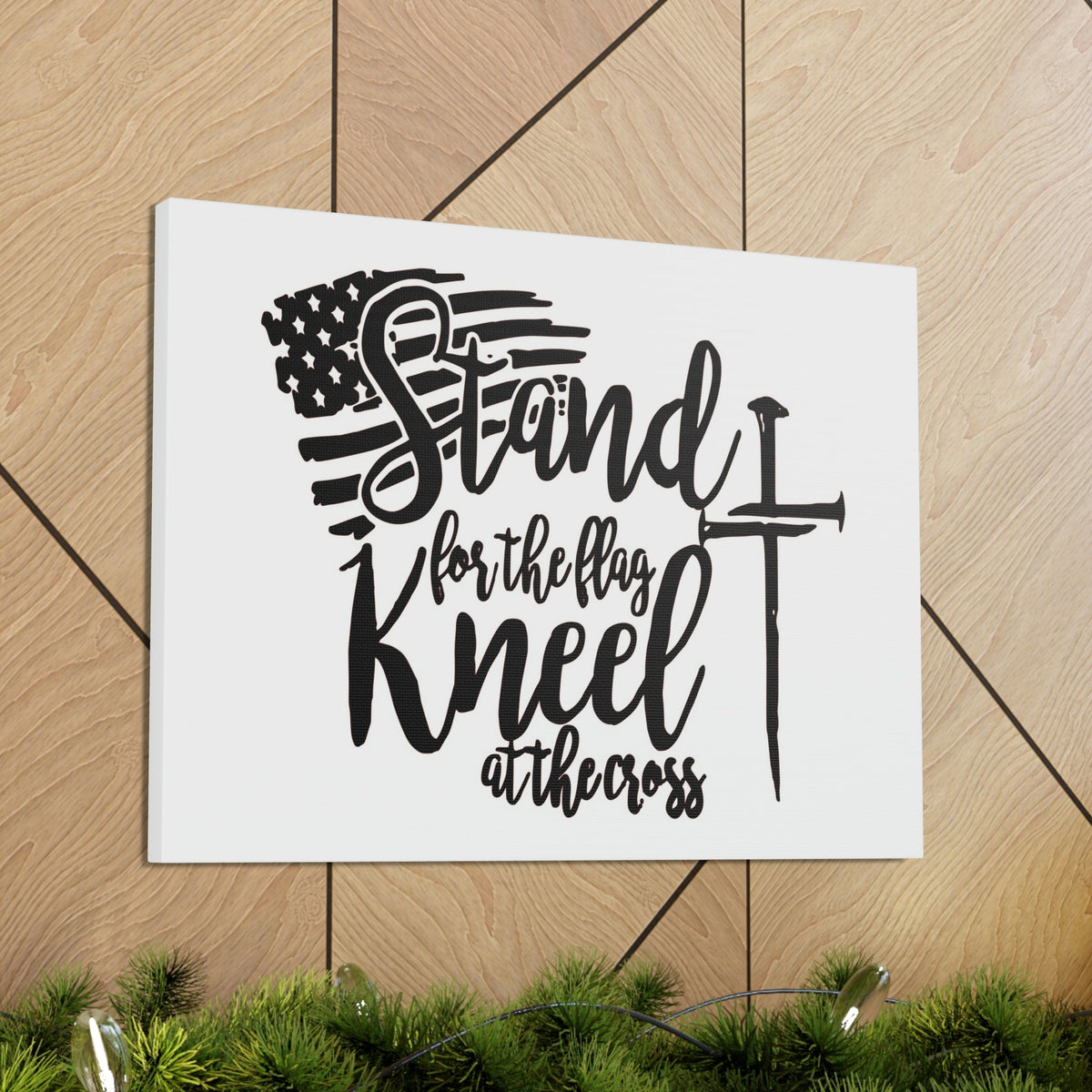 Scripture Walls Stand For The Flag, Kneel At The Cross Galatians 2:20 Christian Wall Art Print Ready to Hang Unframed-Express Your Love Gifts