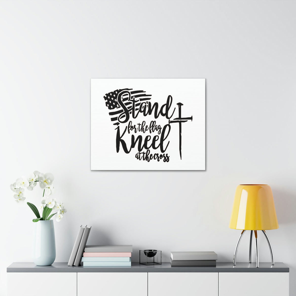 Scripture Walls Stand For The Flag, Kneel At The Cross Galatians 2:20 Christian Wall Art Print Ready to Hang Unframed-Express Your Love Gifts