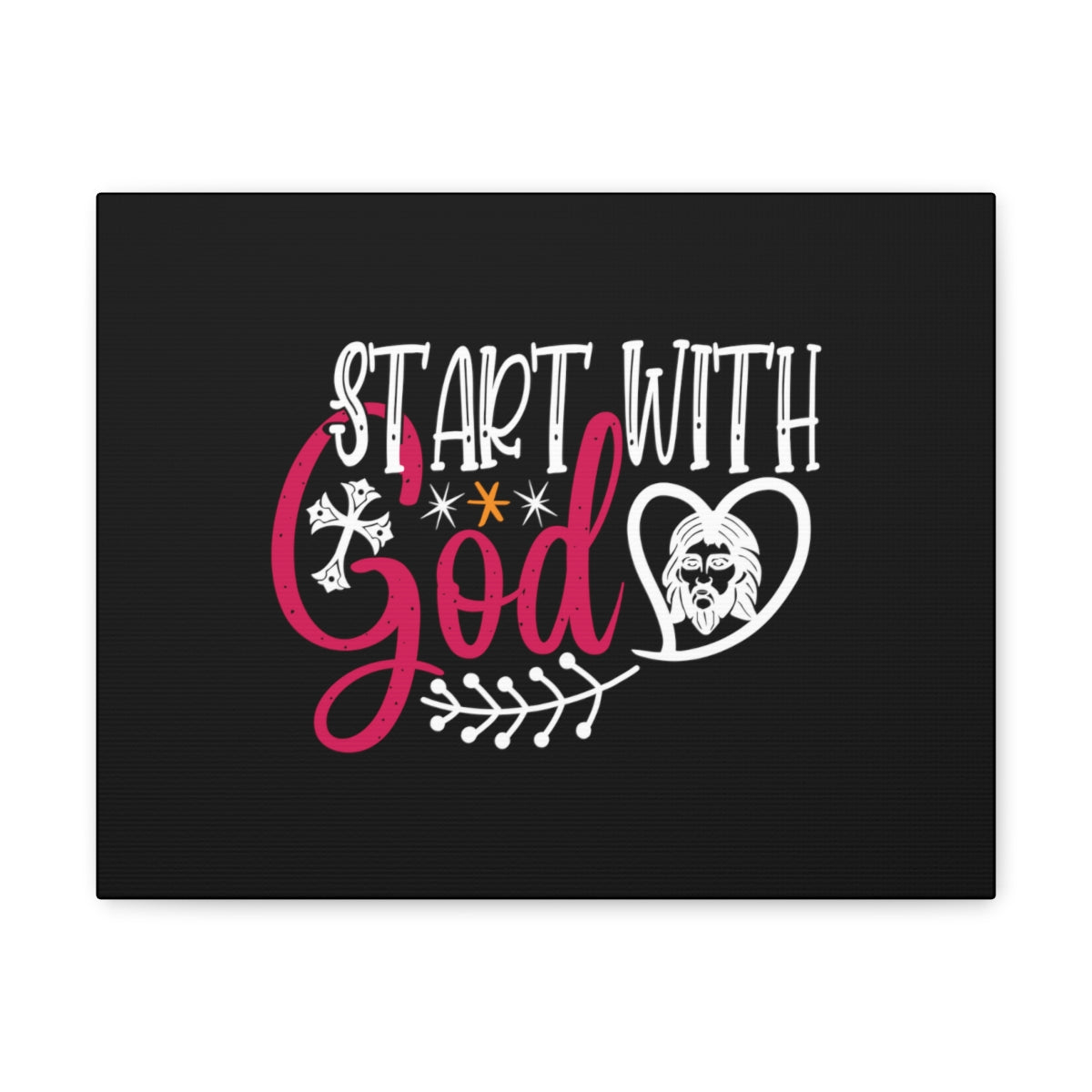 Scripture Walls Start With God Proverbs 1:7 Christian Wall Art Bible Verse Print Ready to Hang Unframed-Express Your Love Gifts