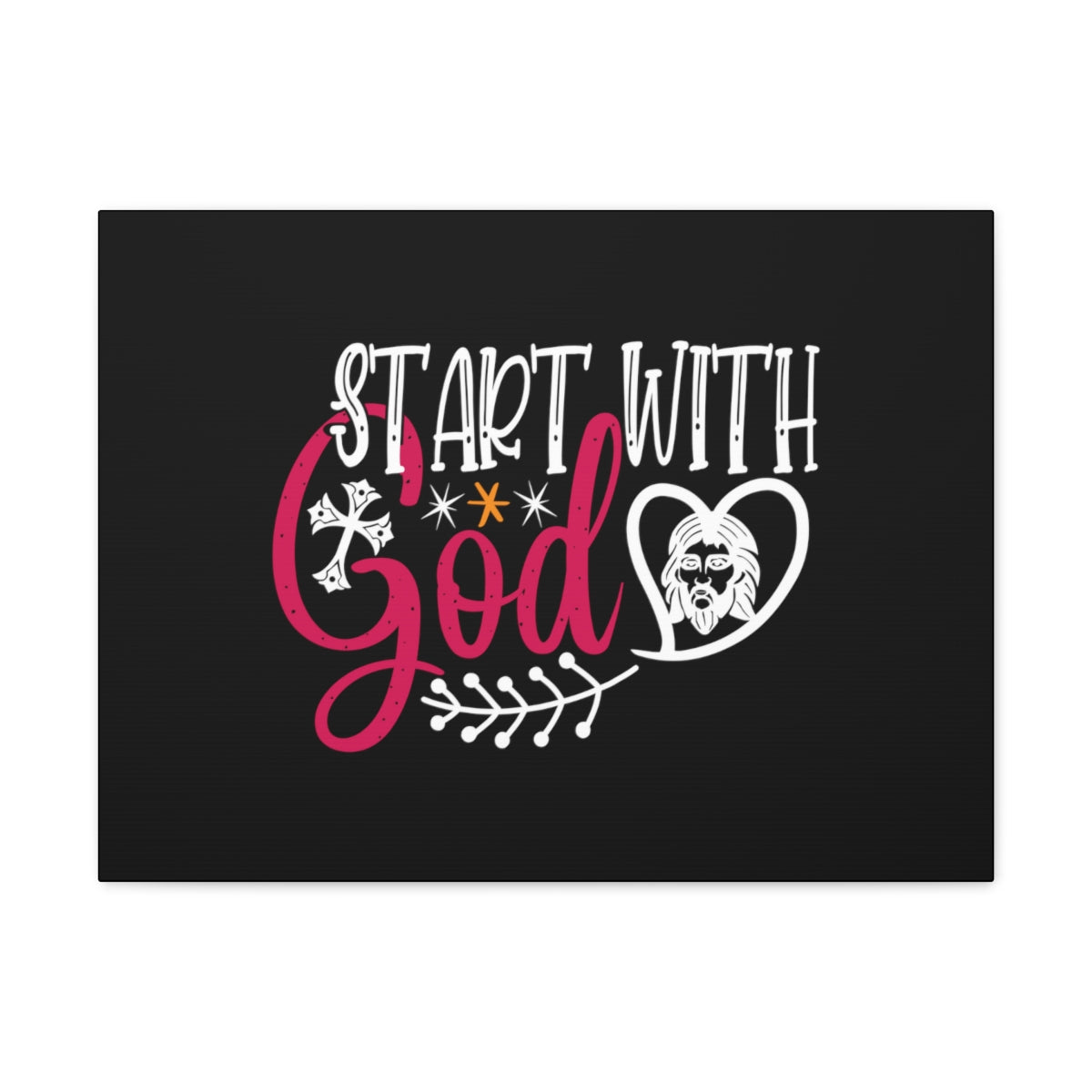 Scripture Walls Start With God Proverbs 1:7 Christian Wall Art Bible Verse Print Ready to Hang Unframed-Express Your Love Gifts