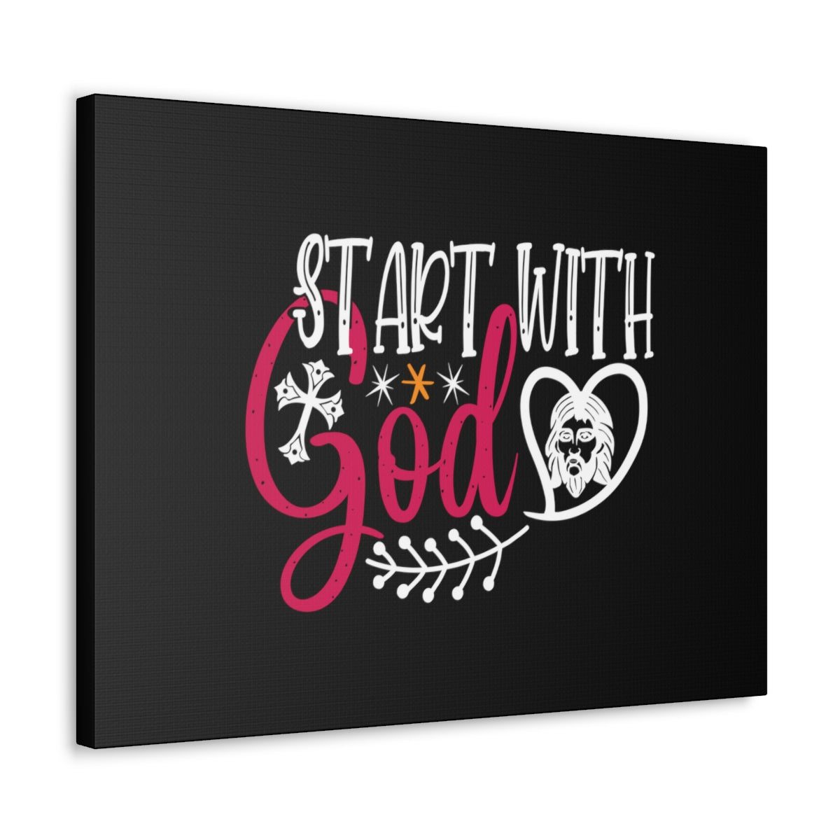 Scripture Walls Start With God Proverbs 1:7 Christian Wall Art Bible Verse Print Ready to Hang Unframed-Express Your Love Gifts