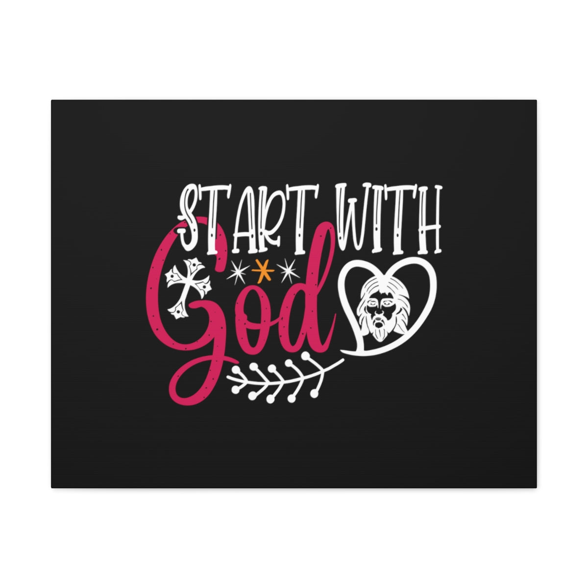 Scripture Walls Start With God Proverbs 1:7 Christian Wall Art Bible Verse Print Ready to Hang Unframed-Express Your Love Gifts