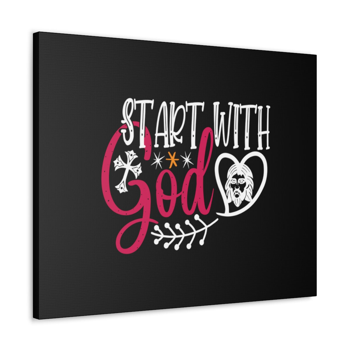 Scripture Walls Start With God Proverbs 1:7 Christian Wall Art Bible Verse Print Ready to Hang Unframed-Express Your Love Gifts