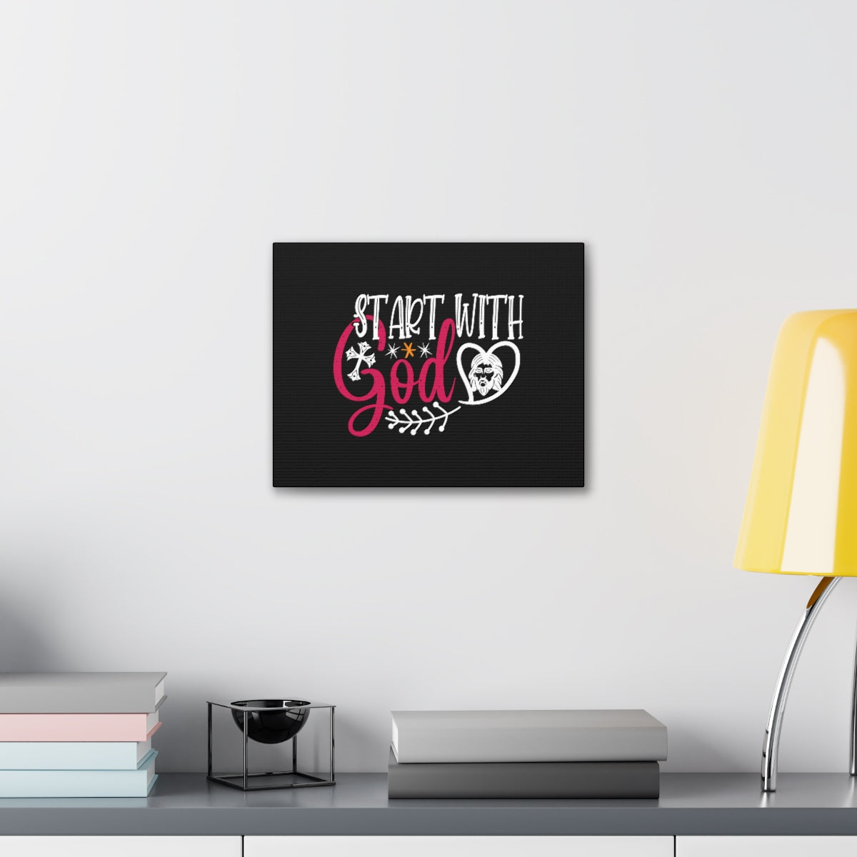 Scripture Walls Start With God Proverbs 1:7 Christian Wall Art Bible Verse Print Ready to Hang Unframed-Express Your Love Gifts