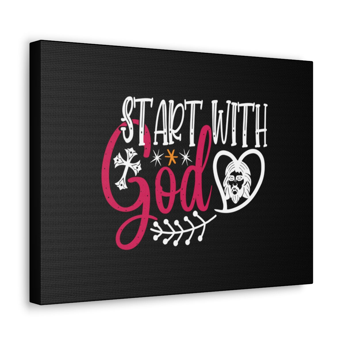 Scripture Walls Start With God Proverbs 1:7 Christian Wall Art Bible Verse Print Ready to Hang Unframed-Express Your Love Gifts