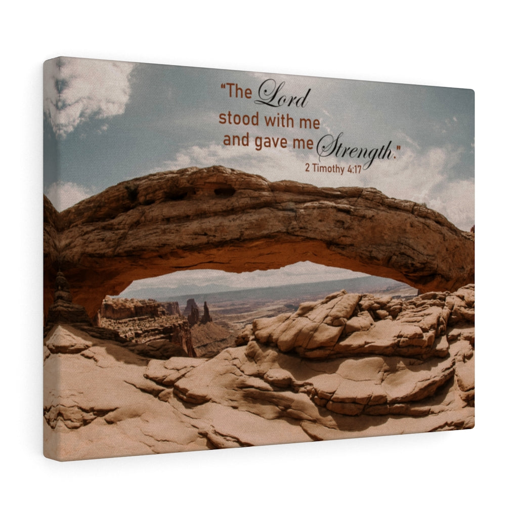 Scripture Walls Stood With Me 2 Timothy 4:17 Bible Verse Canvas Christian Wall Art Ready to Hang Unframed-Express Your Love Gifts