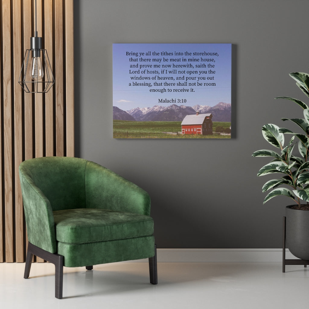 Scripture Walls Storehouse Malachi 3:10 Bible Verse Canvas Christian Wall Art Ready to Hang Unframed-Express Your Love Gifts