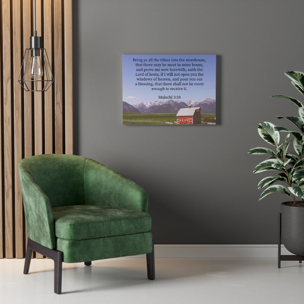 Scripture Walls Storehouse Malachi 3:10 Bible Verse Canvas Christian Wall Art Ready to Hang Unframed-Express Your Love Gifts