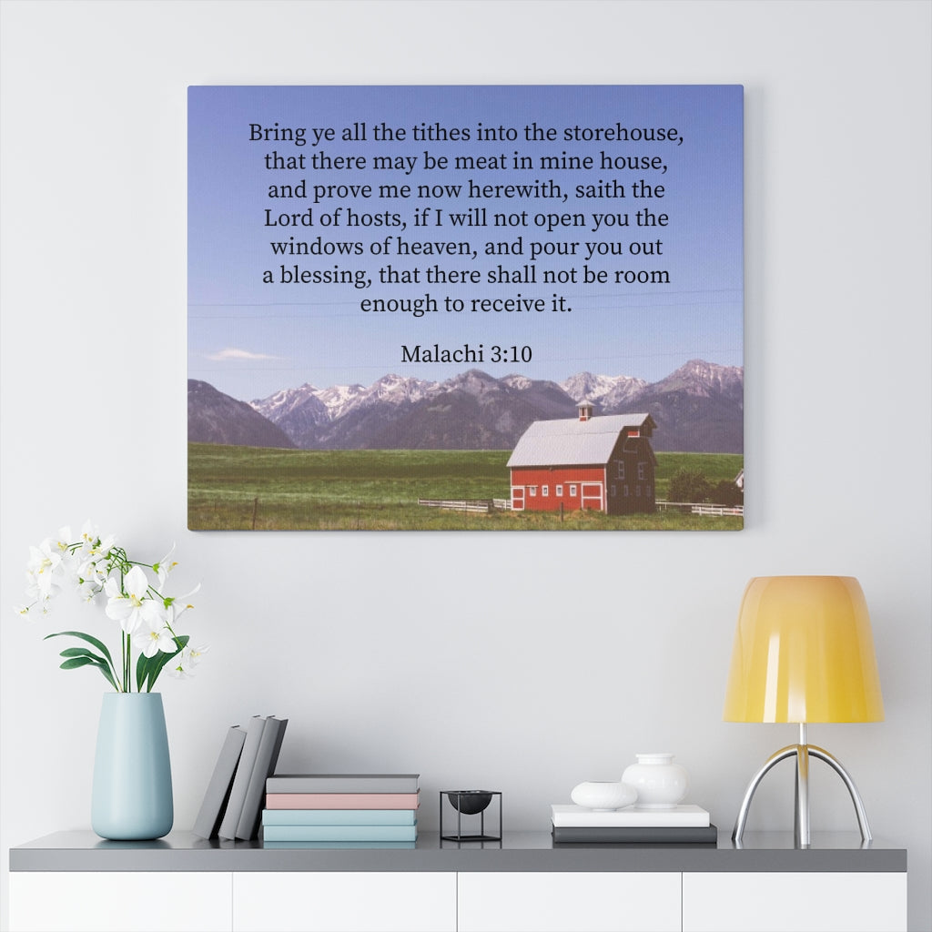 Scripture Walls Storehouse Malachi 3:10 Bible Verse Canvas Christian Wall Art Ready to Hang Unframed-Express Your Love Gifts