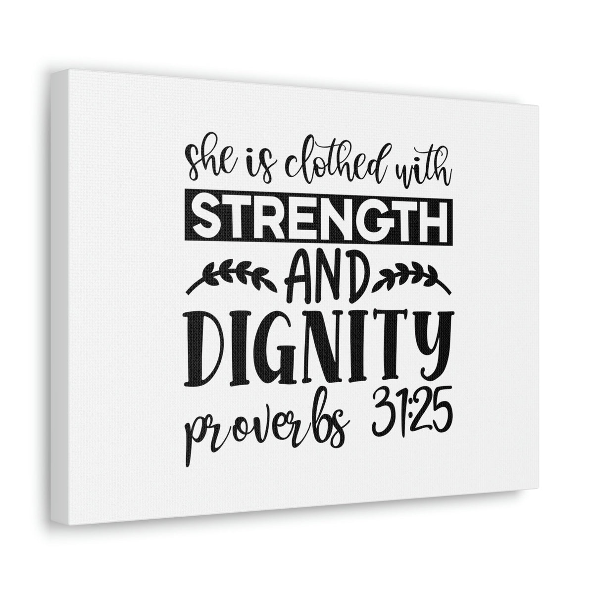 Scripture Walls Strength And Dignity Proverbs 31:25 Leaves Christian Wall Art Bible Verse Print Ready to Hang Unframed-Express Your Love Gifts
