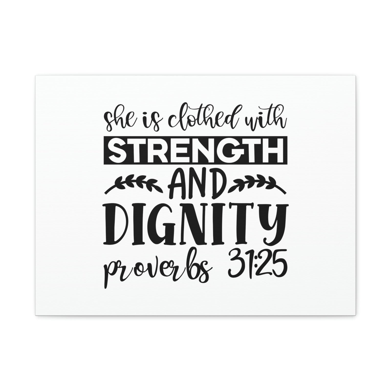 Scripture Walls Strength And Dignity Proverbs 31:25 Leaves Christian Wall Art Bible Verse Print Ready to Hang Unframed-Express Your Love Gifts