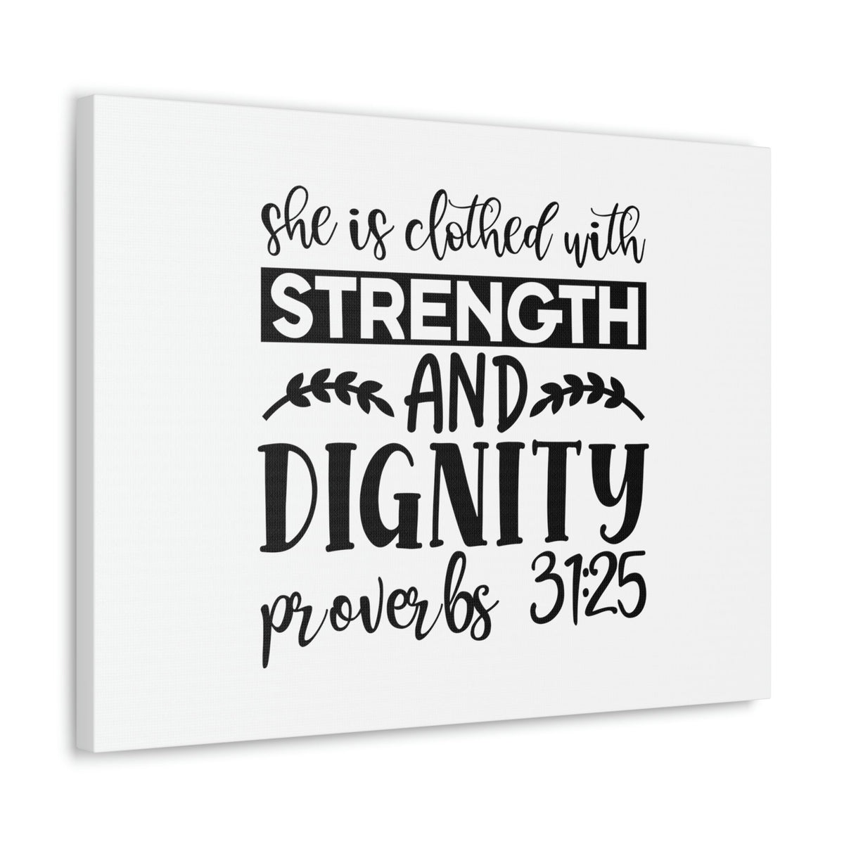 Scripture Walls Strength And Dignity Proverbs 31:25 Leaves Christian Wall Art Bible Verse Print Ready to Hang Unframed-Express Your Love Gifts