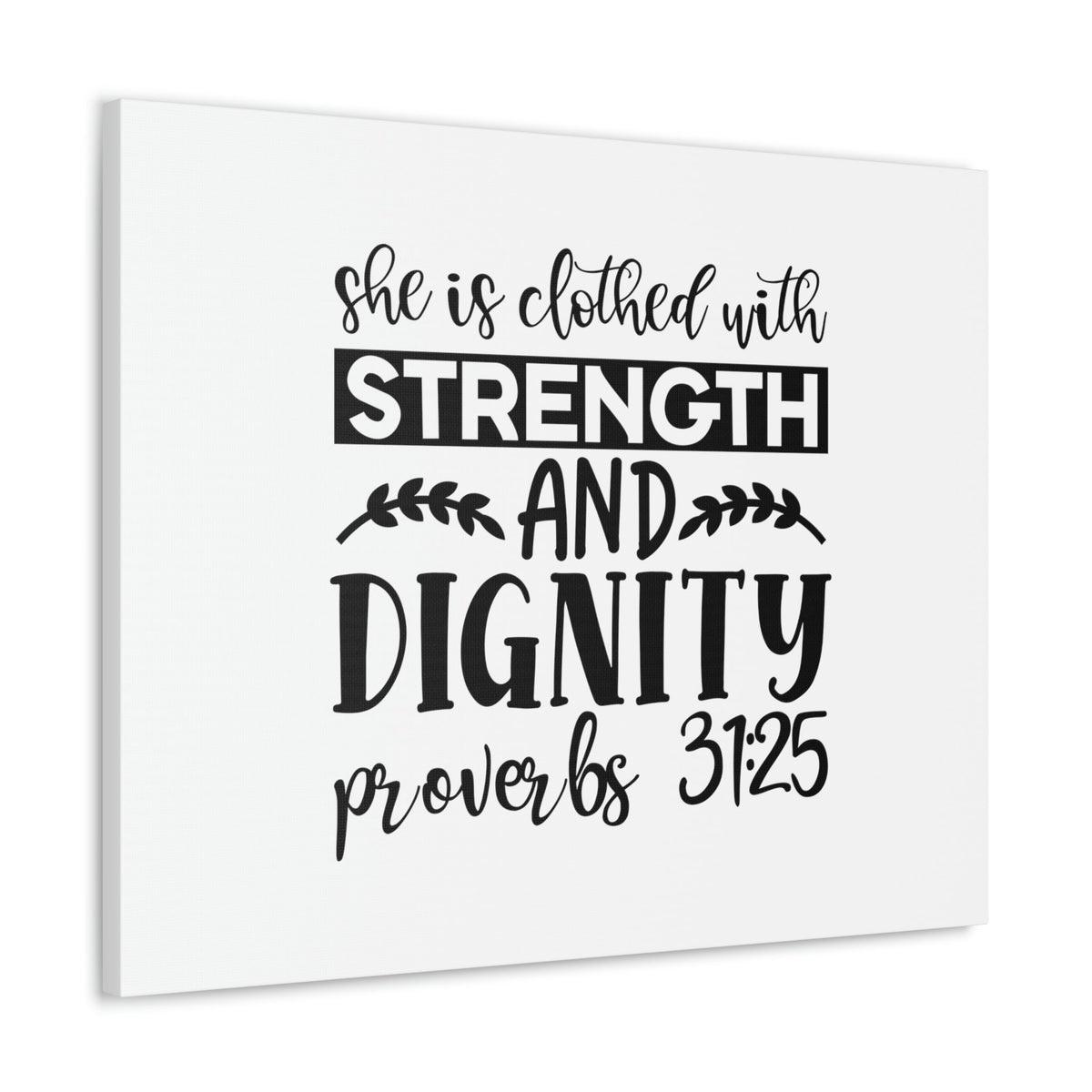 Scripture Walls Strength And Dignity Proverbs 31:25 Leaves Christian Wall Art Bible Verse Print Ready to Hang Unframed-Express Your Love Gifts