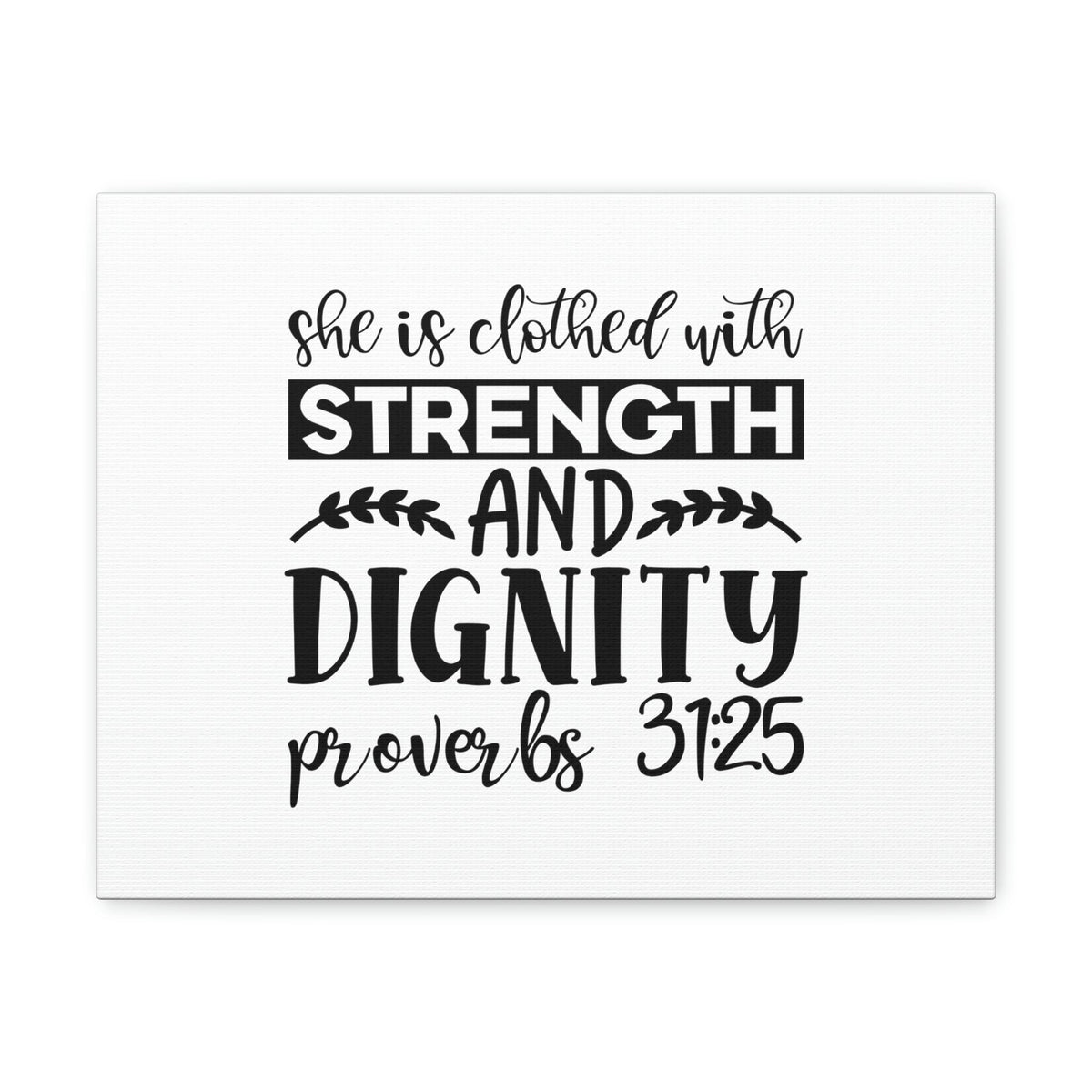 Scripture Walls Strength And Dignity Proverbs 31:25 Leaves Christian Wall Art Bible Verse Print Ready to Hang Unframed-Express Your Love Gifts