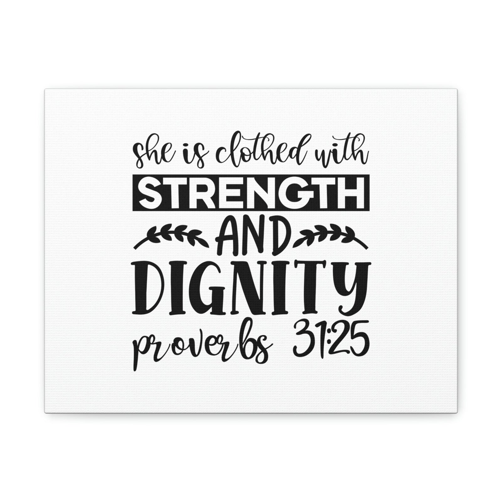Scripture Walls Strength And Dignity Proverbs 31:25 Leaves Christian Wall Art Bible Verse Print Ready to Hang Unframed-Express Your Love Gifts