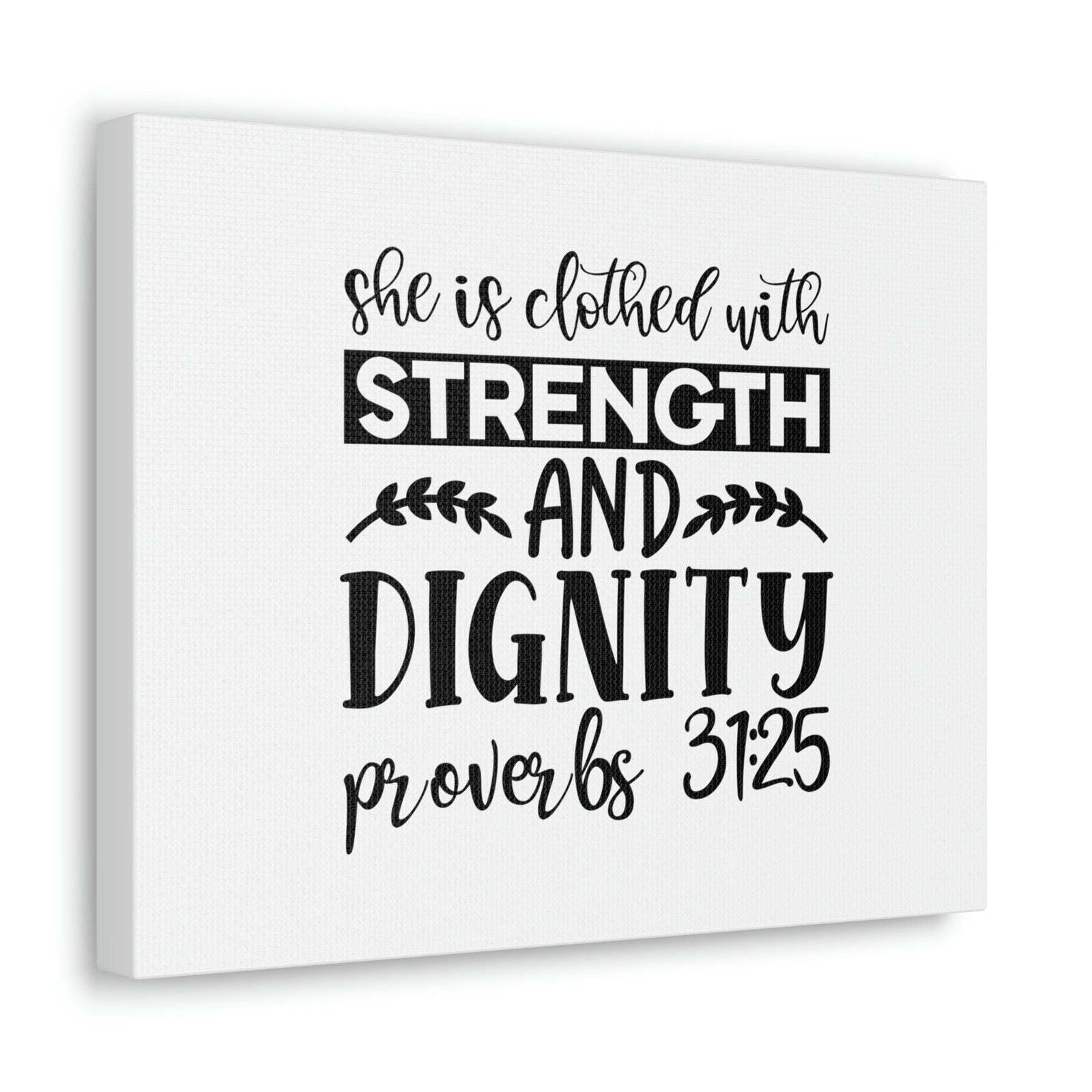 Scripture Walls Strength And Dignity Proverbs 31:25 Leaves Christian Wall Art Bible Verse Print Ready to Hang Unframed-Express Your Love Gifts