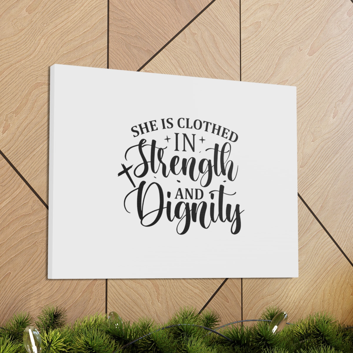 Scripture Walls Strength And Dignity Proverbs 31:25 Plain Christian Wall Art Bible Verse Print Ready to Hang Unframed-Express Your Love Gifts