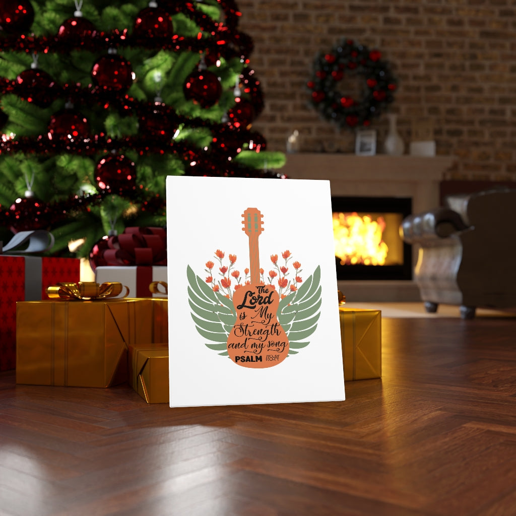 Scripture Walls Strength And My Song Psalm 118:14 Bible Verse Canvas Christian Wall Art Ready to Hang Unframed-Express Your Love Gifts