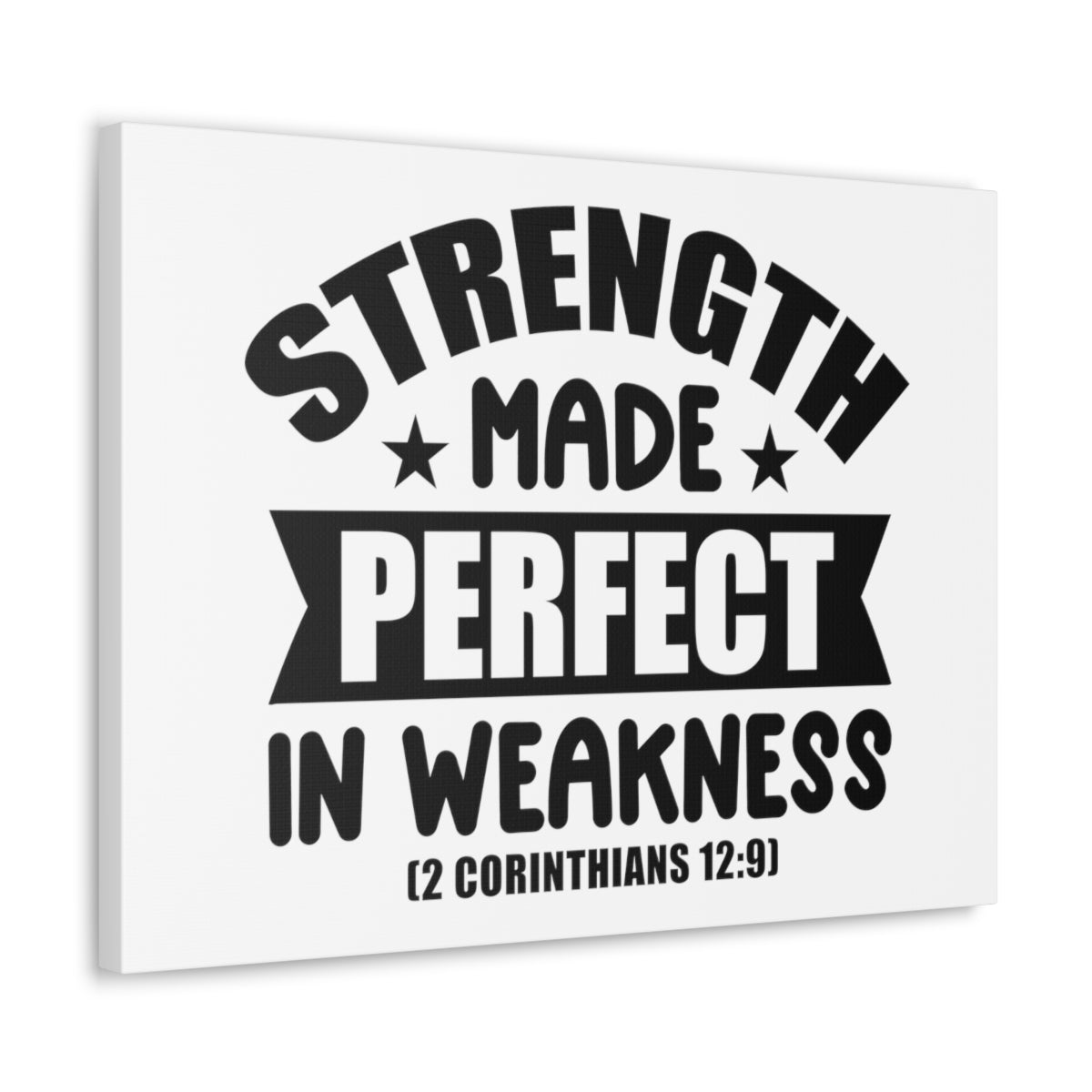 Scripture Walls Strength Made 2 Corinthians 12:9 Stars Bible Verse Canvas Christian Wall Art Ready to Hang Unframed-Express Your Love Gifts