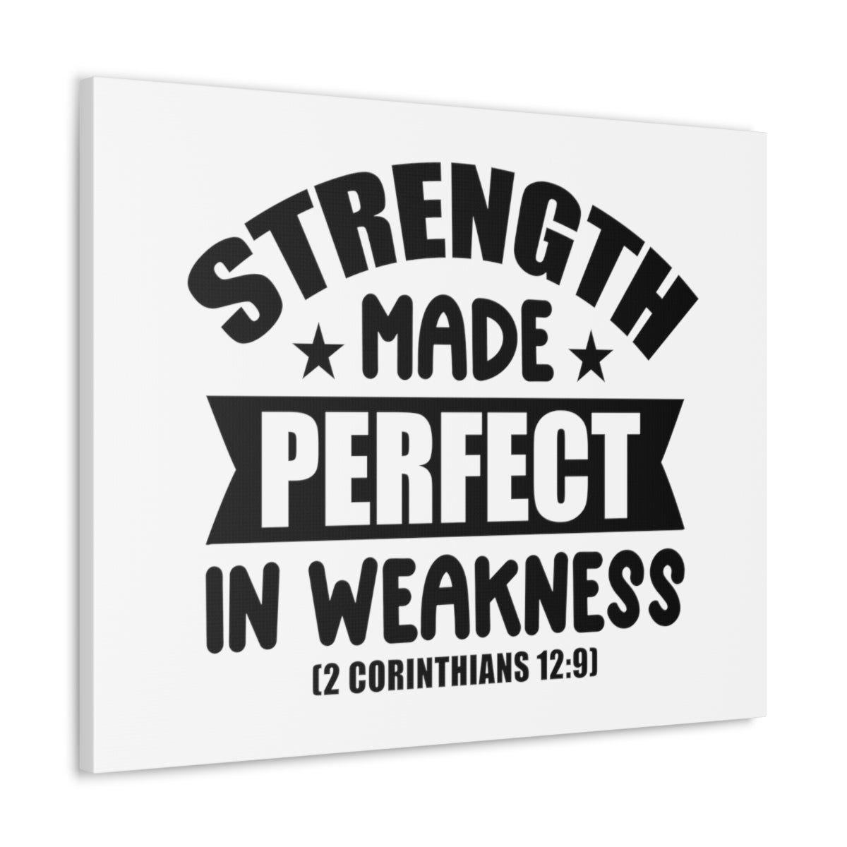 Scripture Walls Strength Made 2 Corinthians 12:9 Stars Bible Verse Canvas Christian Wall Art Ready to Hang Unframed-Express Your Love Gifts