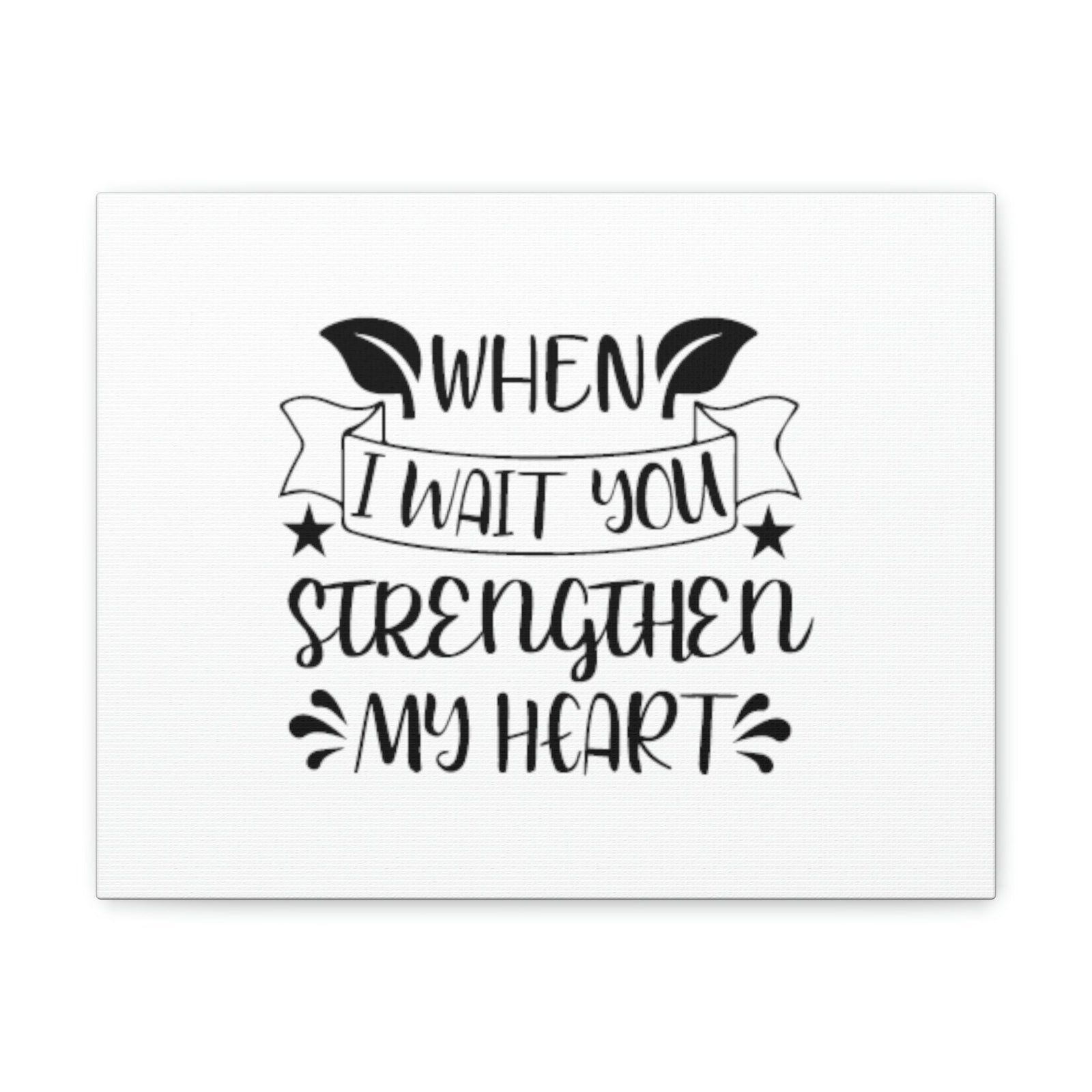 Scripture Walls Strengthen My Heart Psalm 27:14 Leaves Christian Wall Art Bible Verse Print Ready to Hang Unframed-Express Your Love Gifts