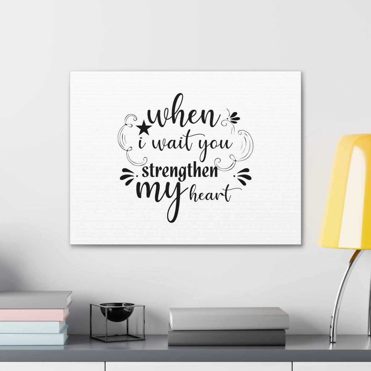 Scripture Walls Strengthen My Heart Psalm 27:14 Star Christian Wall Art Bible Verse Print Ready to Hang Unframed-Express Your Love Gifts