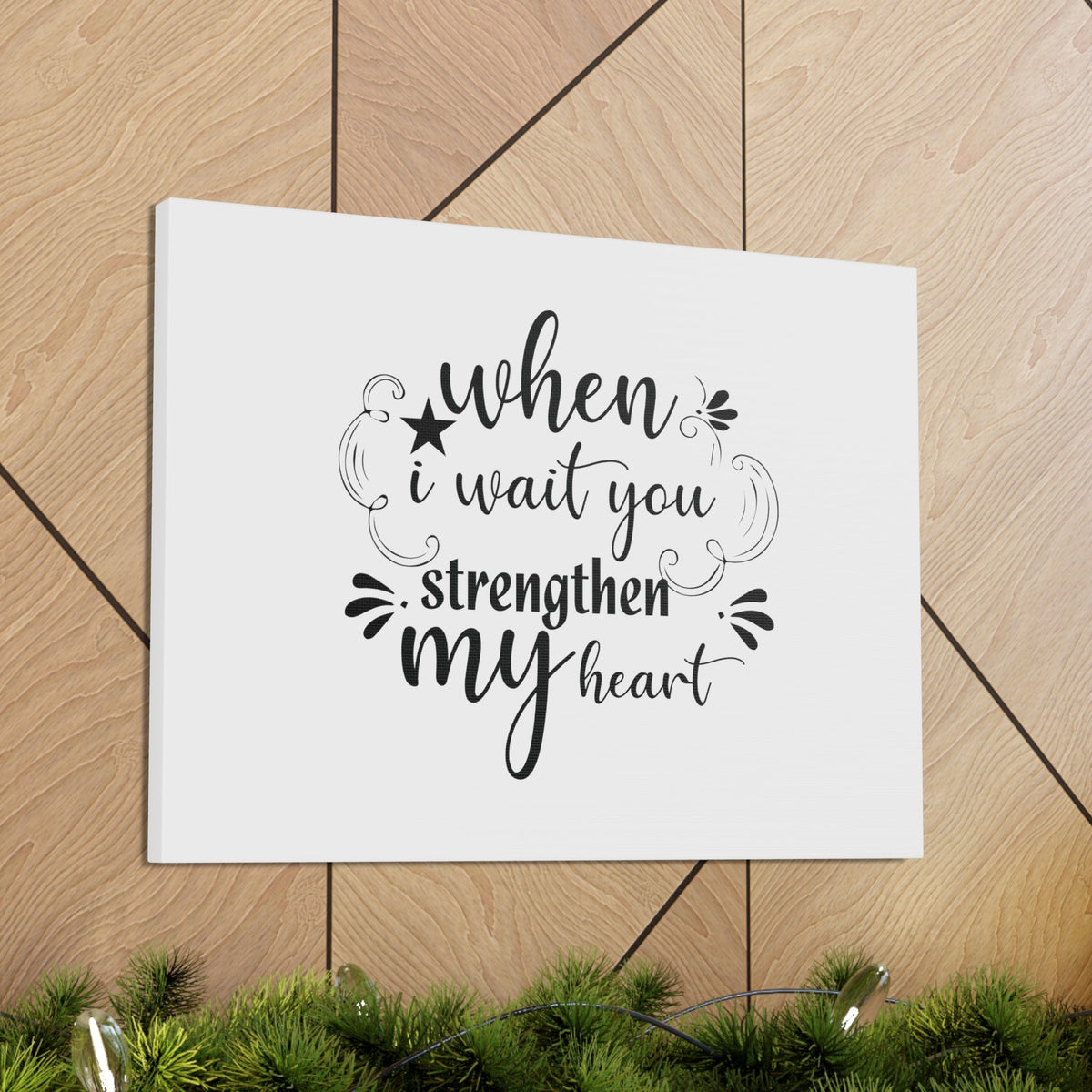 Scripture Walls Strengthen My Heart Psalm 27:14 Star Christian Wall Art Bible Verse Print Ready to Hang Unframed-Express Your Love Gifts