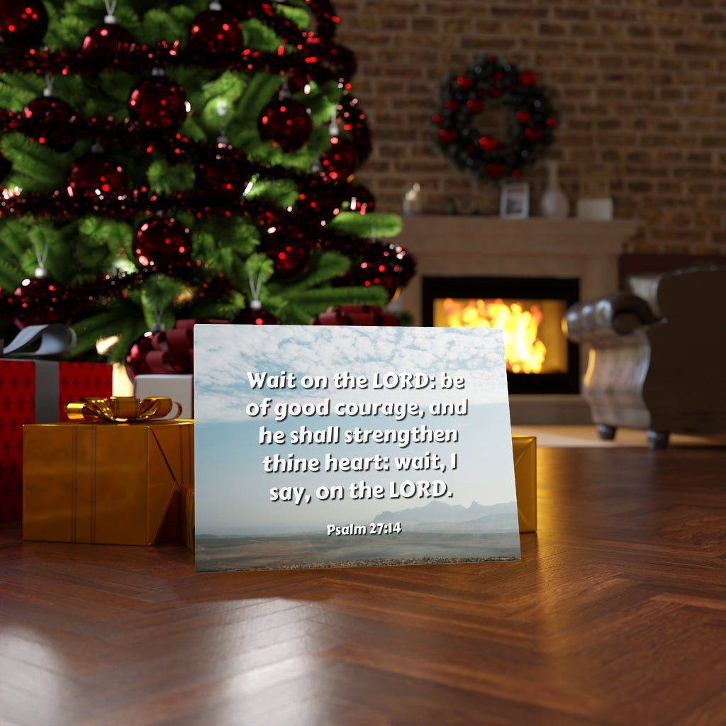 Scripture Walls Strengthen Thine Heart Psalms 27:14 Bible Verse Canvas Christian Wall Art Ready to Hang Unframed-Express Your Love Gifts