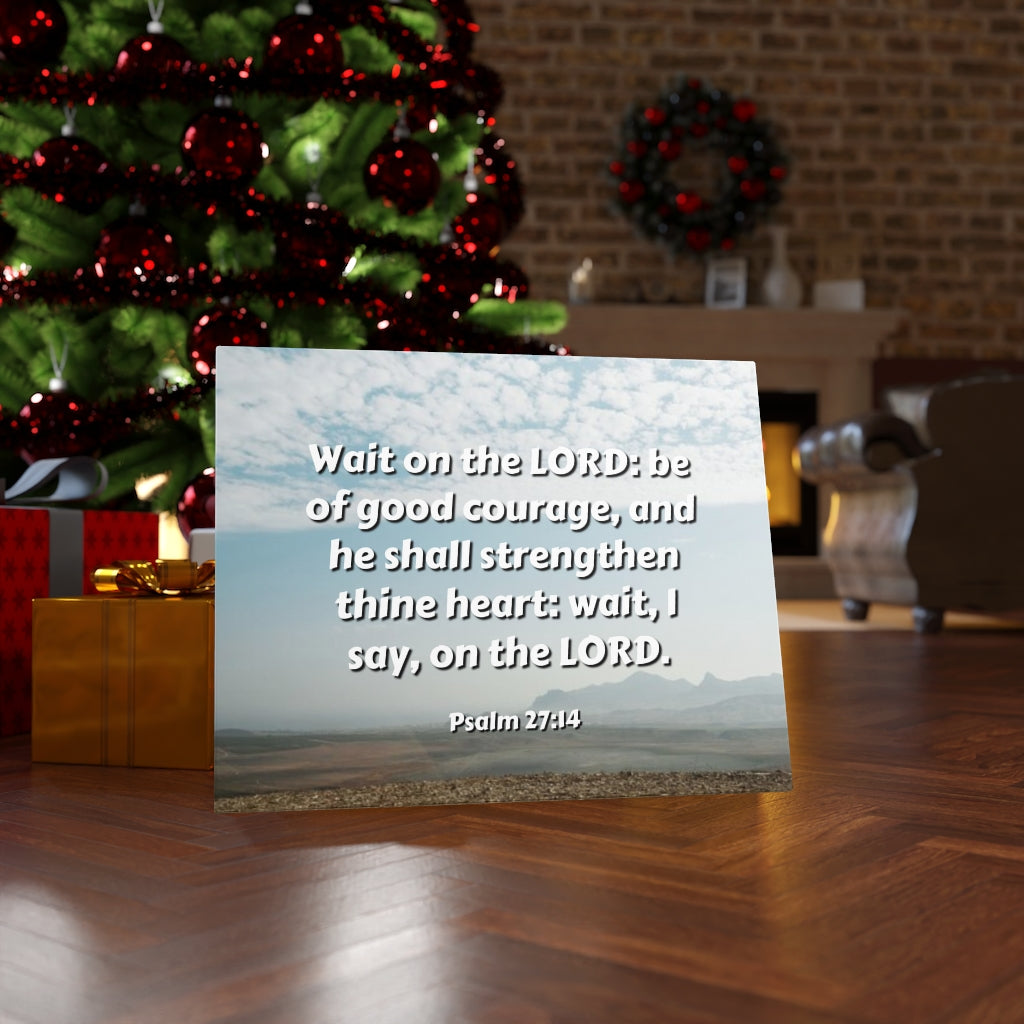 Scripture Walls Strengthen Thine Heart Psalms 27:14 Bible Verse Canvas Christian Wall Art Ready to Hang Unframed-Express Your Love Gifts
