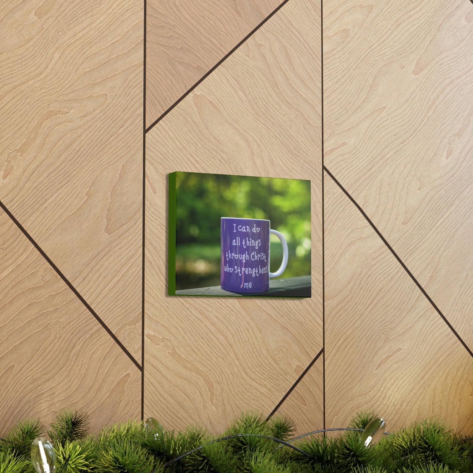 Scripture Walls Strengthens Me Philippians 4:13 Purple Mug Christian Wall Art Bible Verse Print Ready to Hang Unframed-Express Your Love Gifts
