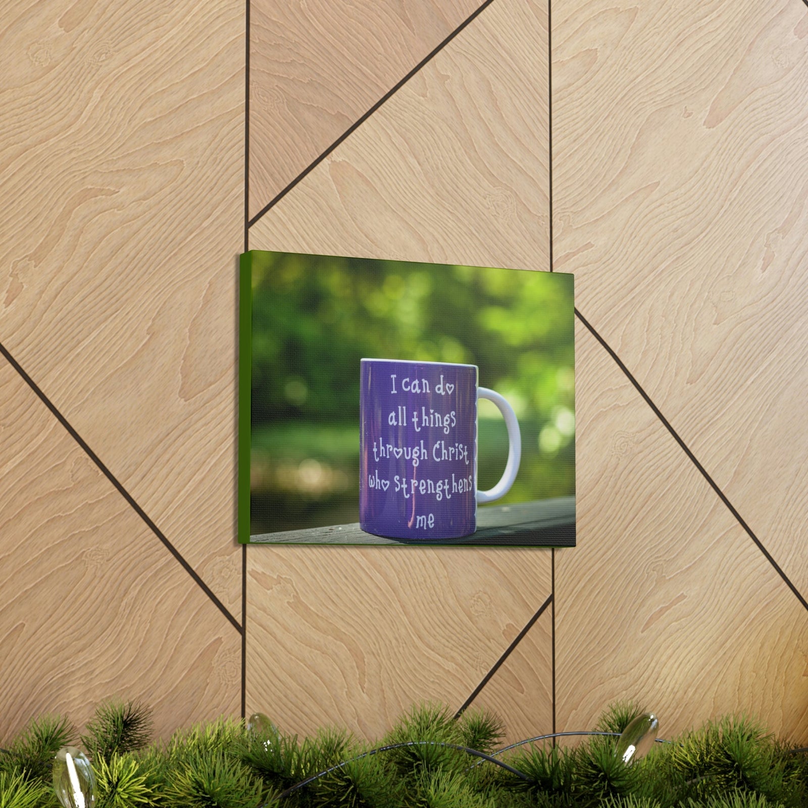Scripture Walls Strengthens Me Philippians 4:13 Purple Mug Christian Wall Art Bible Verse Print Ready to Hang Unframed-Express Your Love Gifts