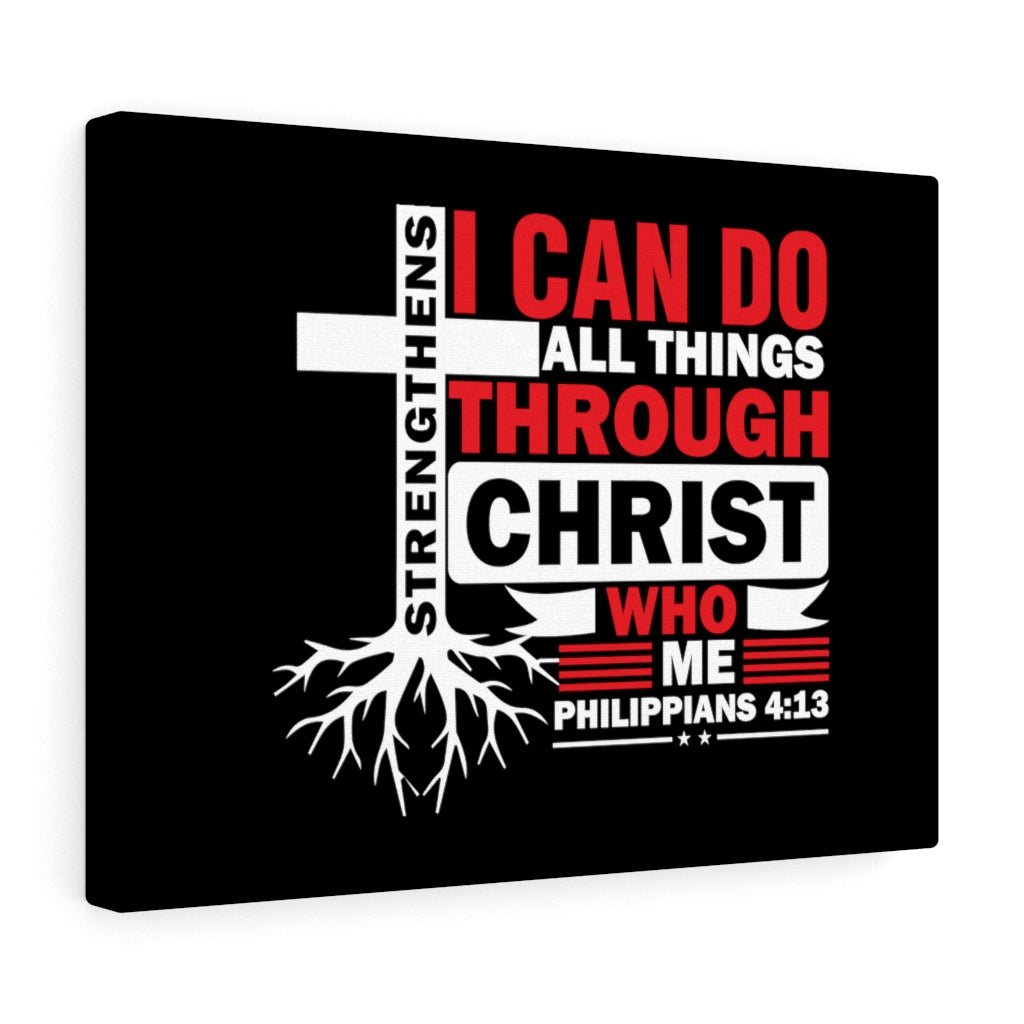 Scripture Walls Strengthens Me Red Cross Philippians 4:13 Bible Verse Canvas Christian Wall Art Ready to Hang Unframed-Express Your Love Gifts