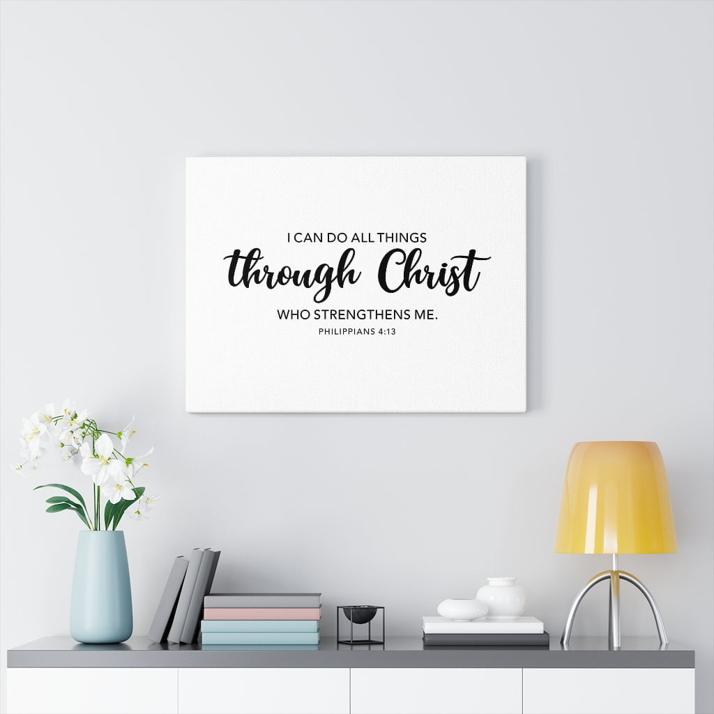 Scripture Walls Strengthens Philippians 4:13 Bible Verse Canvas Christian Wall Art Ready to Hang Unframed-Express Your Love Gifts