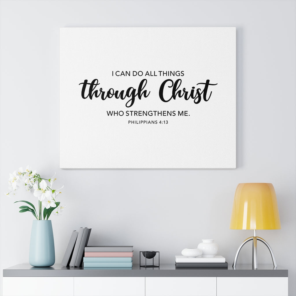 Scripture Walls Strengthens Philippians 4:13 Bible Verse Canvas Christian Wall Art Ready to Hang Unframed-Express Your Love Gifts