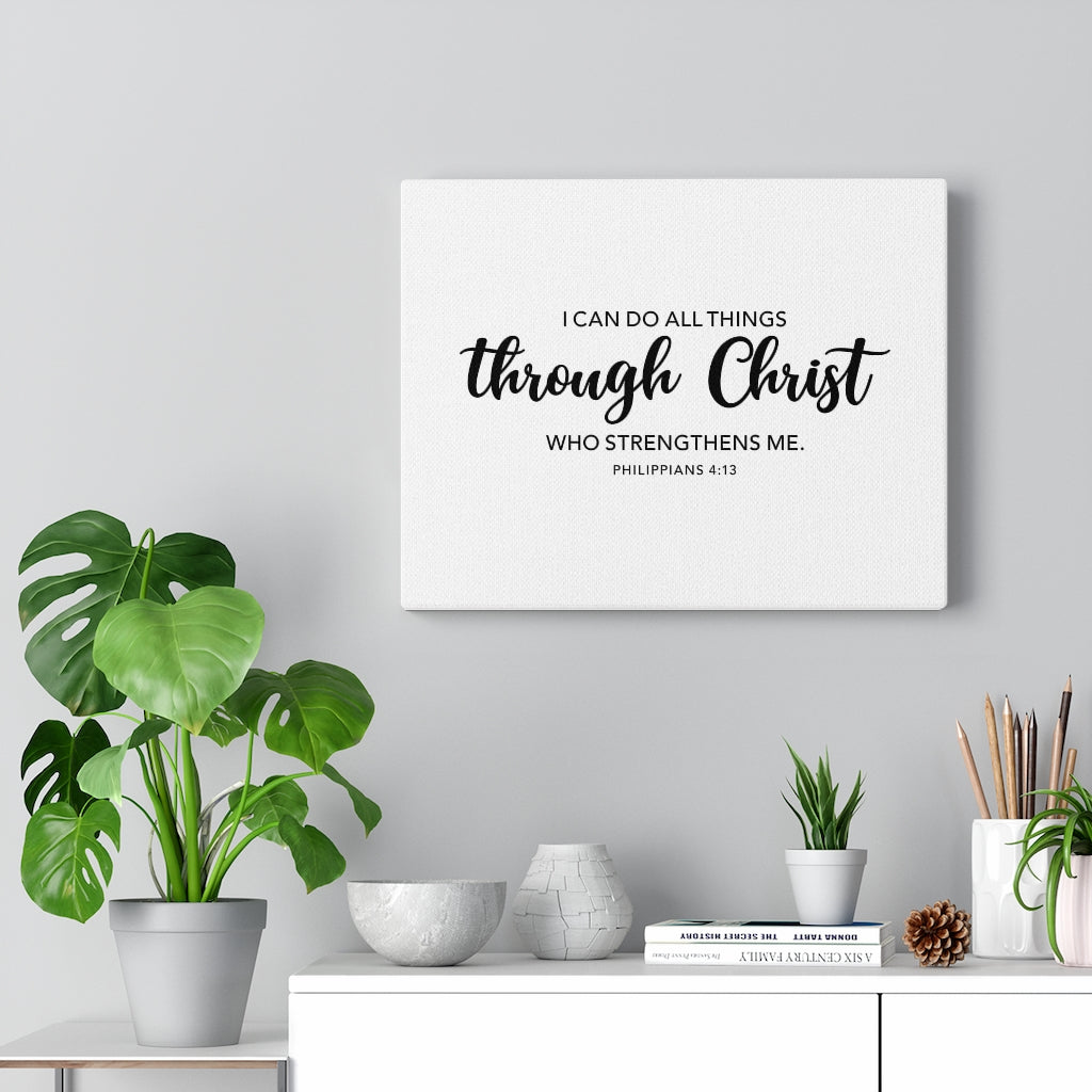 Scripture Walls Strengthens Philippians 4:13 Bible Verse Canvas Christian Wall Art Ready to Hang Unframed-Express Your Love Gifts
