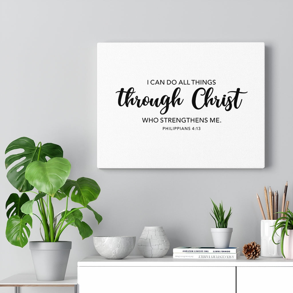 Scripture Walls Strengthens Philippians 4:13 Bible Verse Canvas Christian Wall Art Ready to Hang Unframed-Express Your Love Gifts