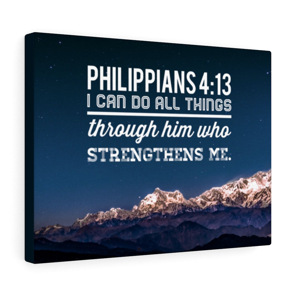 Scripture Walls Strengthens Philippians 4:13 Blue Sky Bible Verse Canvas Christian Wall Art Ready to Hang Unframed-Express Your Love Gifts