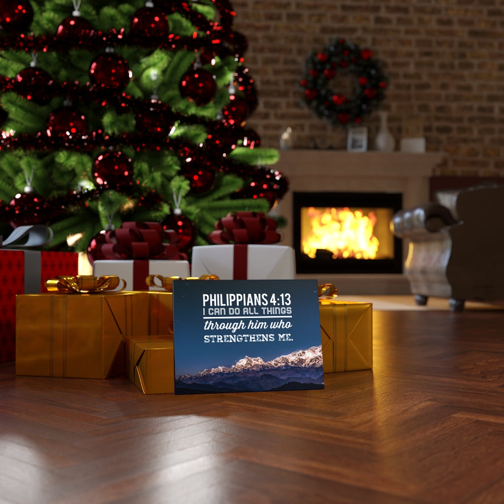 Scripture Walls Strengthens Philippians 4:13 Blue Sky Bible Verse Canvas Christian Wall Art Ready to Hang Unframed-Express Your Love Gifts