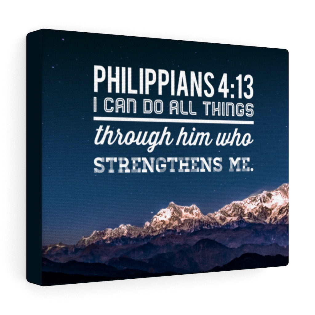 Scripture Walls Strengthens Philippians 4:13 Blue Sky Bible Verse Canvas Christian Wall Art Ready to Hang Unframed-Express Your Love Gifts