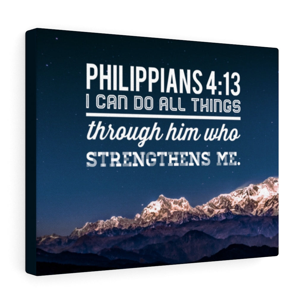 Scripture Walls Strengthens Philippians 4:13 Blue Sky Bible Verse Canvas Christian Wall Art Ready to Hang Unframed-Express Your Love Gifts