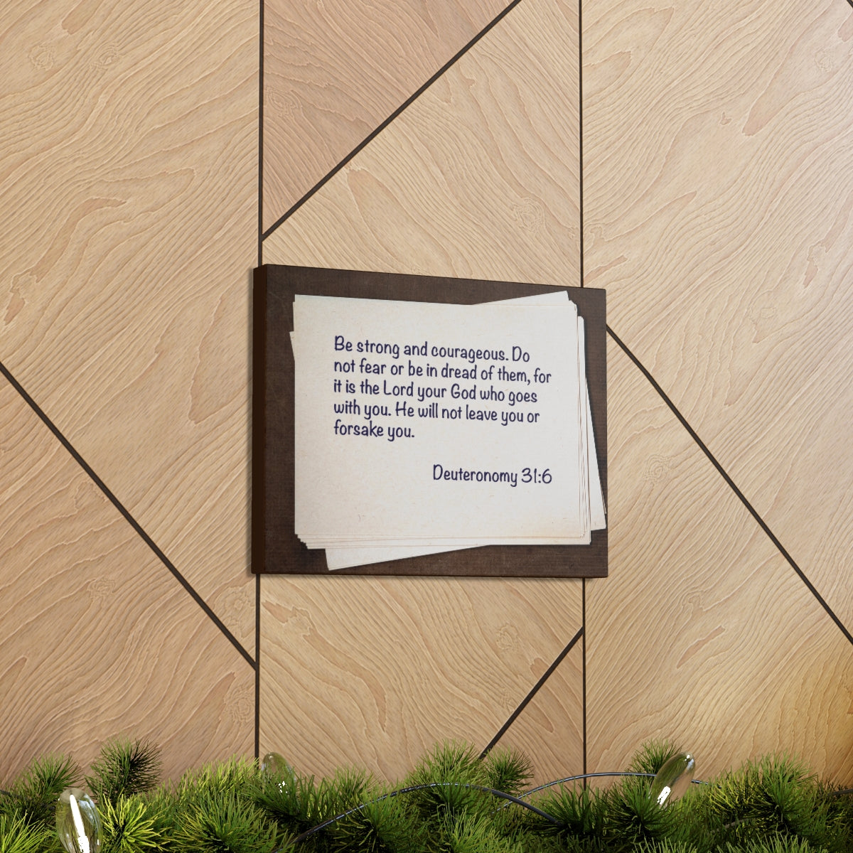 Scripture Walls Strong And Courageous Deuteronomy 31:6 Bible Verse Canvas Christian Wall Art Bible Verse Print Ready To Hang Unframed-Express Your Love Gifts