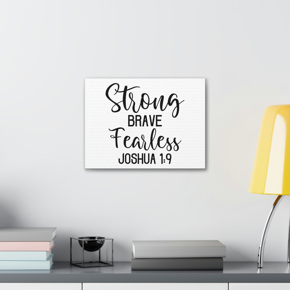 Scripture Walls Strong Brave Fearless Joshua 1:9 Bible Verse Canvas Christian Wall Art Ready to Hang Unframed-Express Your Love Gifts