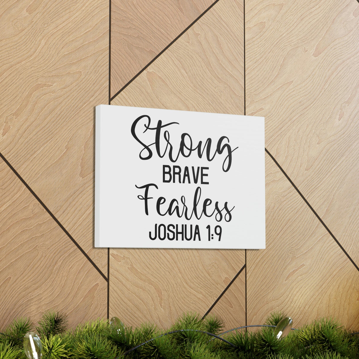 Scripture Walls Strong Brave Fearless Joshua 1:9 Bible Verse Canvas Christian Wall Art Ready to Hang Unframed-Express Your Love Gifts